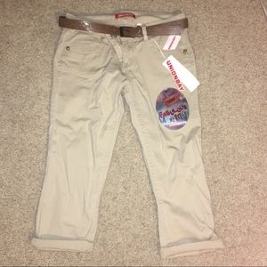 NWT Khaki Capris Pants (belt included!!!)
